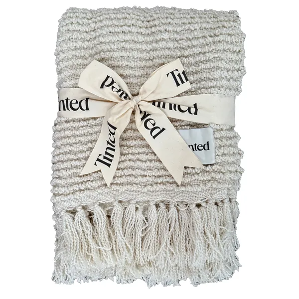 Janzen Wool Plaid Bouclé 130x170 cm Off-white