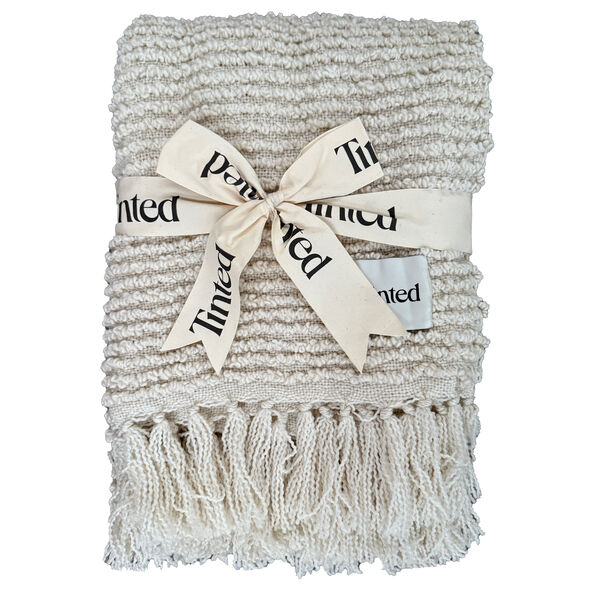 Janzen Ullpläd Bouclé 130x170 cm Off-white