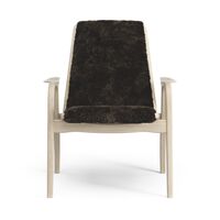 Laminett Fåtölj Fårskinn Vitpigmenterad Lackad ek / Espresso
