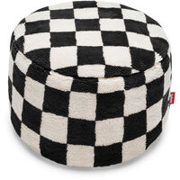 Point Teddy Chess Puf Sort / Ecru