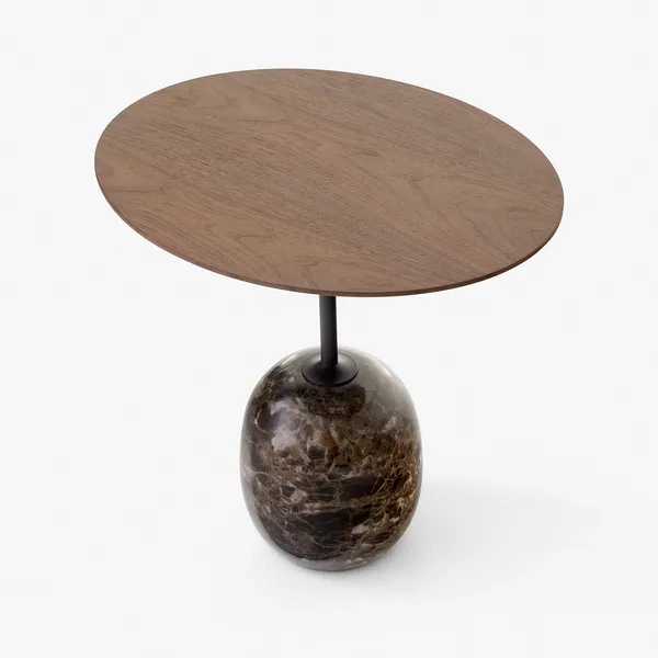 Lato LN9 Bord Oval Lackerad Valnöt / Emparador Marble