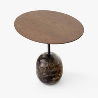 Lato LN9 Bord Oval Lackerad Valnöt / Emparador Marble