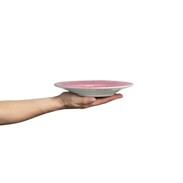 Stripes Tallerken 21 cm Rosa