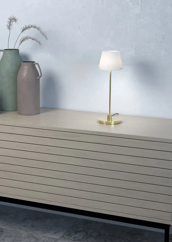 Gil Il Grande Bordlampe Satin Brass