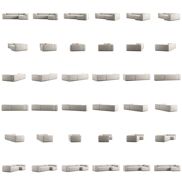 Grand 4-Seter Sofa Divan Høyre Moon White