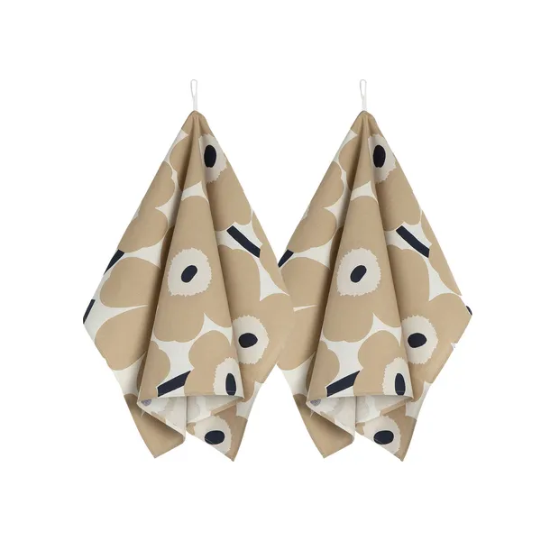 Pieni Unikko Kitchen Towel 47x70 cm 2-pack Beige