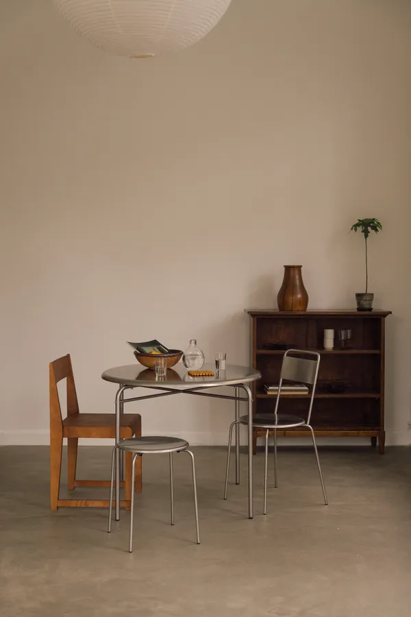 Petit Rond Bord Rustfrit Stål Ø90 cm