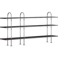 Keen Hyldesystem Med 3 Hylder 208 cm Satinpoleret Rustfrit stål / Sortbrun bejdset Ask