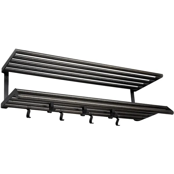 Tamburin Hattehylle 60cm Svart/ Svart Beiset Eik