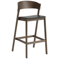 Cover Barstol med Ryggstøtte 75 cm Dark Stained / Black Leather