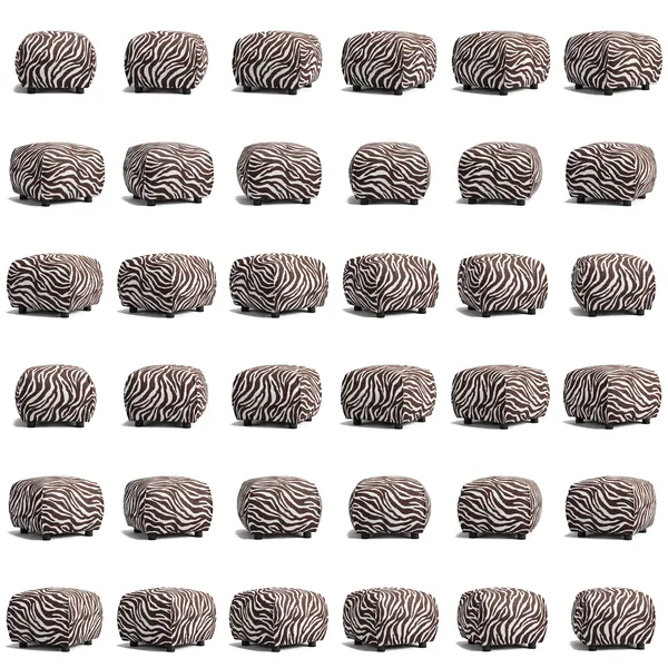 Le Petite Sittpuff Zebra Brun / Vit