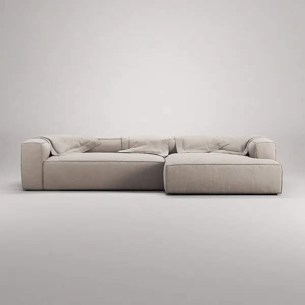 Grand 4-Personers Sofa chaiselong Højre Sandshell Beige