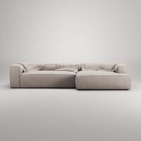 Grand 4-Personers Sofa chaiselong Højre Sandshell Beige