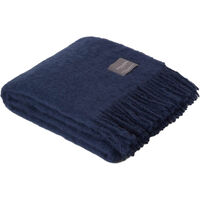 Mohair Teppe Rullet Frynse 130x170 cm Denim Blue