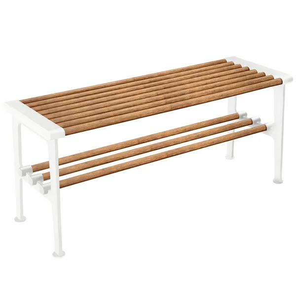 Nostalgi Benk 100 cm Bambus / Hvit