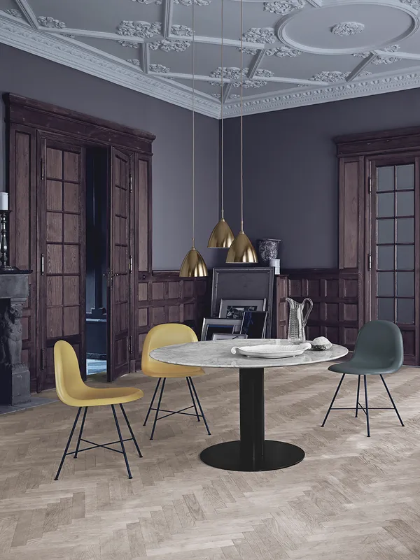 2.0 Dining Table Bianco Carrara/Black Ø130 cm