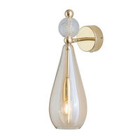 Smykke Væglampe Golden Smoke / Crystal Check Ball / Shiny Gold