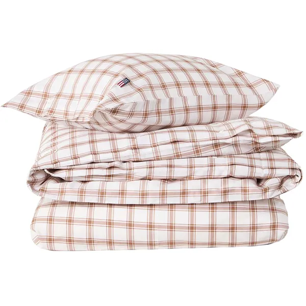 Checked Sengesett 220x220 + 50x60x2 cm Hvit / Fudge