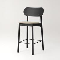 Elephant Barstol Svart / Beige Sammet