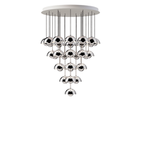Flowerpot VP10 Chandelier 31 Lamps Ø89 Chrome