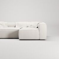 Grand Nelipaikkainen Sohva Divaani Oikea avoin pää Jalkajakkaralla Steam White