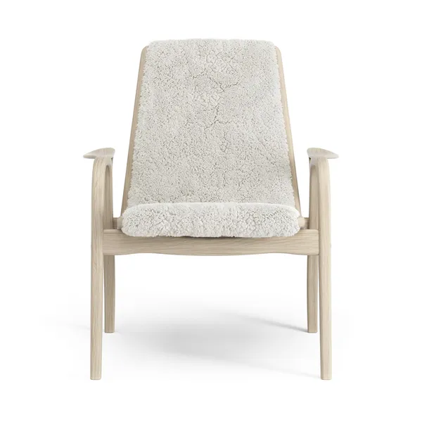 Laminett Fåtölj Fårskinn Vitpigmenterad Lackad ek / Off-white