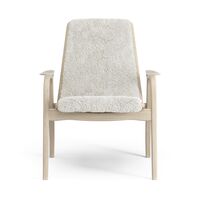 Laminett Fåtölj Fårskinn Vitpigmenterad Lackad ek / Off-white