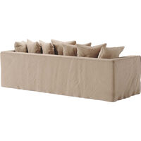 Betræk Til Loom 3-Personers Sofa Linne Beige