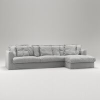 Le Grand Air 3-Personers Sofa Bomuld Divan Højre Lysegrå