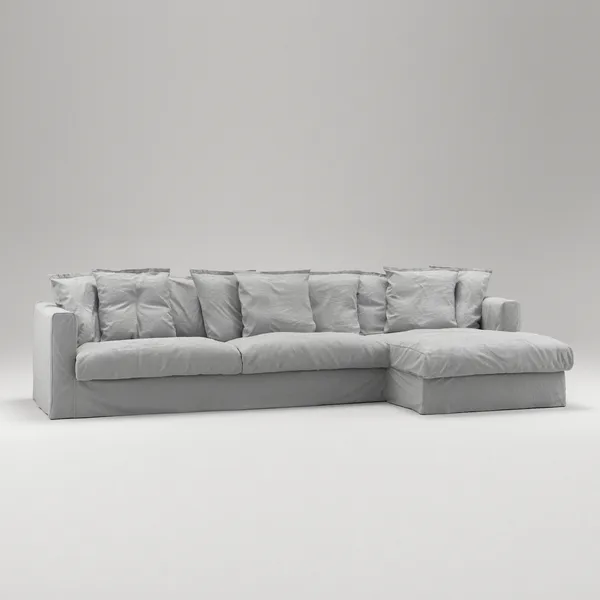 Le Grand Air 3-Personers Sofa Bomuld Divan Højre Lysegrå