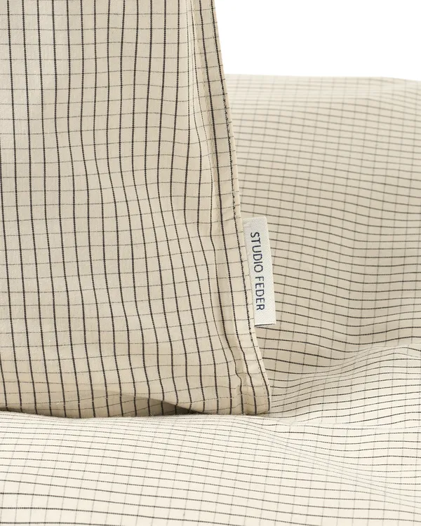 Sengesett 150x210 cm Creme Black Plaid