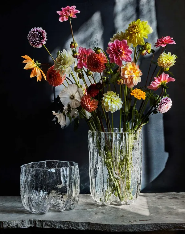 Crackle Vase Klar 28 cm