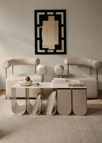 Curved Bench Bänk Beige