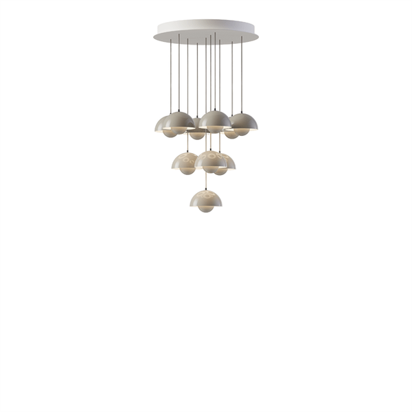 Flowerpot VP10 Lysekrone 10 Stk Ø53 Grå Beige