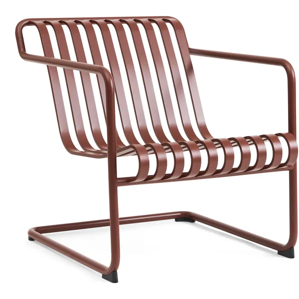 Palissade Cantilever Lounge Chair Low Iron red powder coated steel