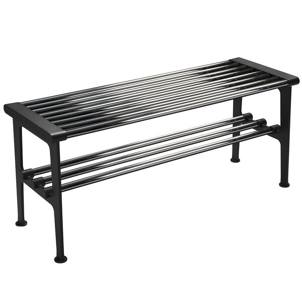 Nostalgi Bænk 100 cm Krom / Sort