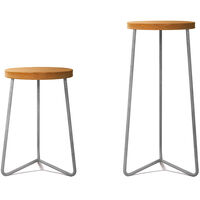 Pall V1 45 cm Obehandlad Teak / Varmförzinkat Stål