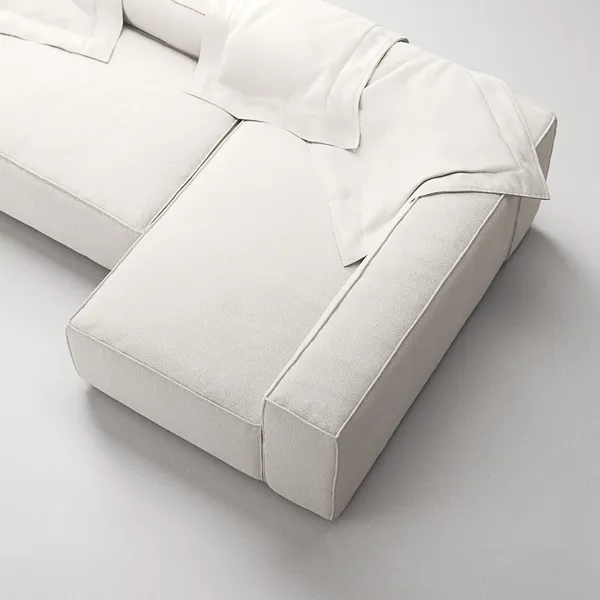 Grand 4-Personers Sofa Divan Højre Steam White