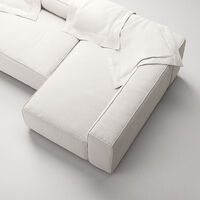 Grand 4-Personers Sofa Divan Højre Steam White