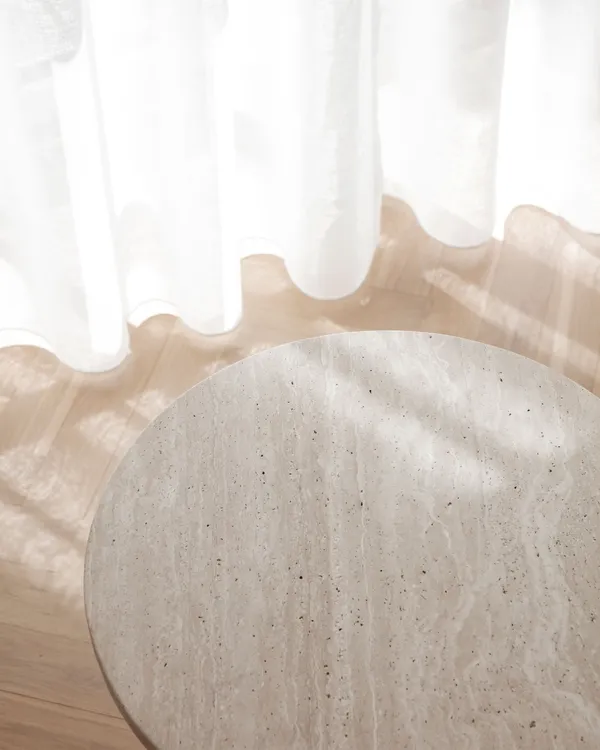 Soho Dining Table Ø80 cm Travertine