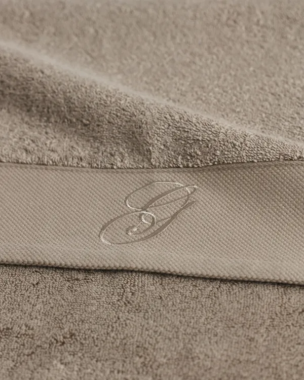Embroidery Handduk 70x140 cm Taupe Beige