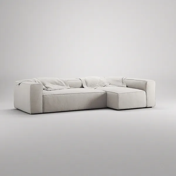 Grand 4-Seter Sofa Divan Høyre Moon White