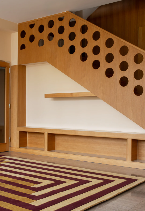 Teklan Labyrinth Ullteppe 250x350 cm Sand / Mulberry