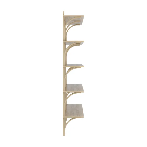 Levi Wall Shelf 180 cm Big Aluminium / Naturlack Oak