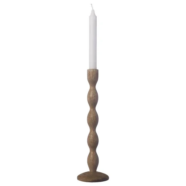 Ljusstake Mörkbrun Trä 31 cm Natural
