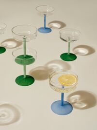 Tint Champagneglass 2-pk Klar / Jadegrønn
