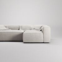 Grand 3-Sitssoffa Divan Höger Minetyg Moon White