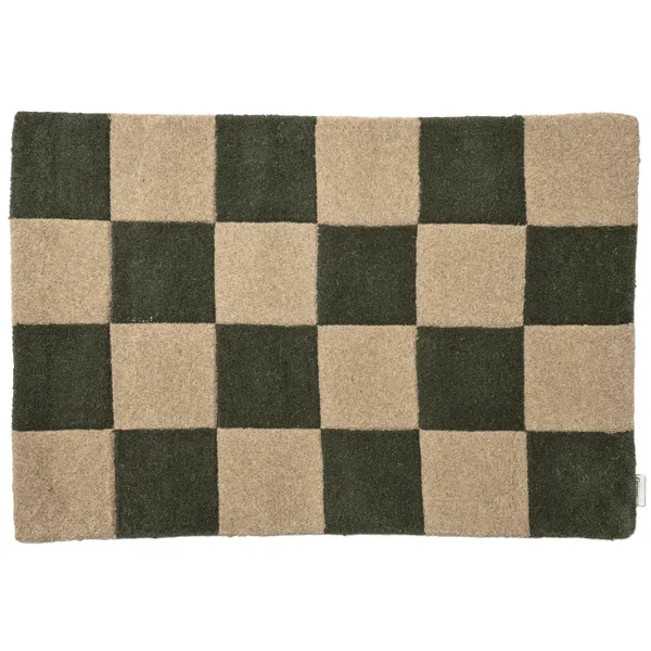 Square Ovimatto 60x90 cm Luonnollinen / Metsänvihreä