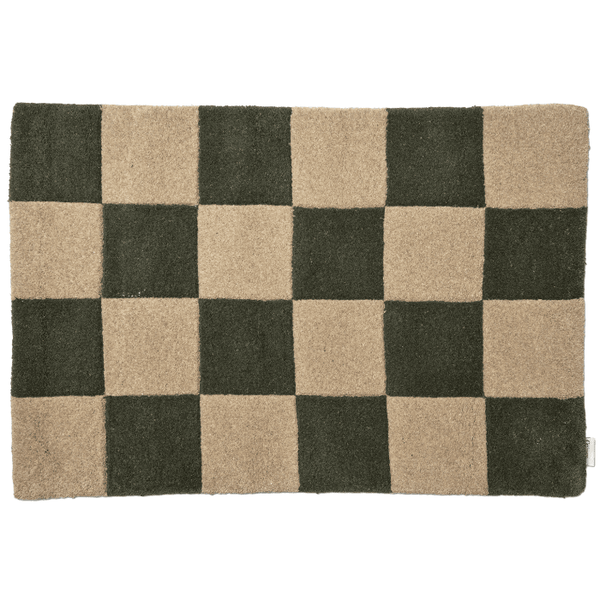 Square Ovimatto 60x90 cm Luonnollinen / Metsänvihreä