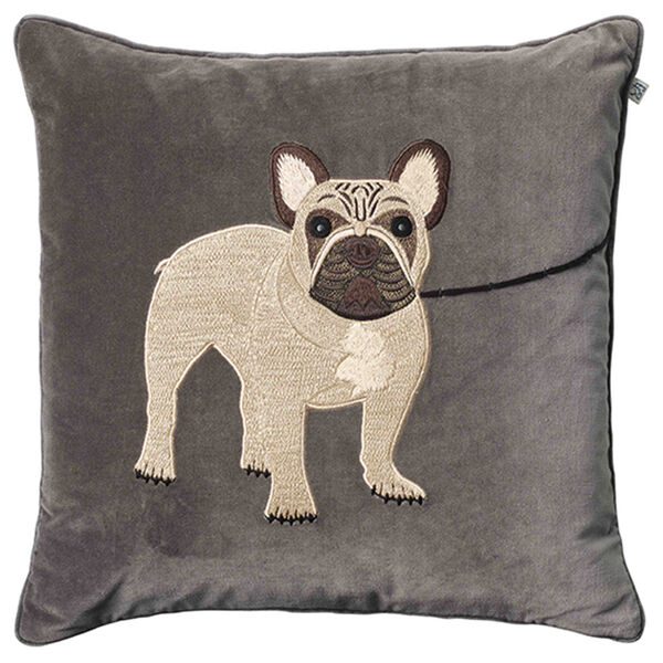 Embroidered French Bull Dog Cushion Cover 50x50 cm